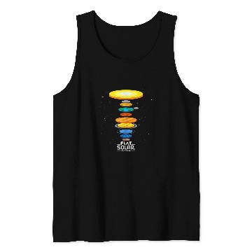 Discover Flat Earth Theory Solar System Space Scientist Funny Science Tank Tops