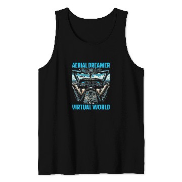 Discover Flight Simulator Aviation Console Pilot Flight Simulation 3 Tank Tops