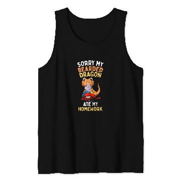 Discover Funny Bearded Dragon Back To School Lizard Reptile Animal Tank Tops