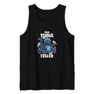 Discover Fortune Teller Cat with Tuna Fortunateller Pun Tank Tops