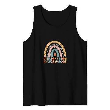 Discover Kindergarten Teacher Groovy Retro Teacher Rainbow Tank Tops
