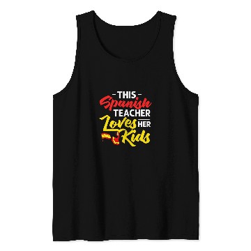 Discover Spanish Teacher Spain Flag Language Lesson Student 9 Tank Tops