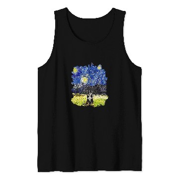Discover Starry Night Impressionist Dog Art Bernese Mountain Tank Tops