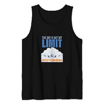 Discover Sky No Limit Playground Pilot Aviation Airplane Aircraft Tank Tops