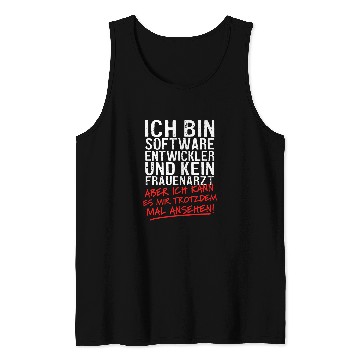 Discover Mens Im a software developer and no gynaologic computer scientist Tank Tops