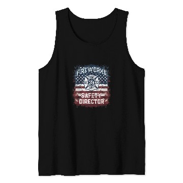 Discover USA Flag FIREWORKS SAFETY DIRECTOR Supervisor Manager Pyro Tank Tops