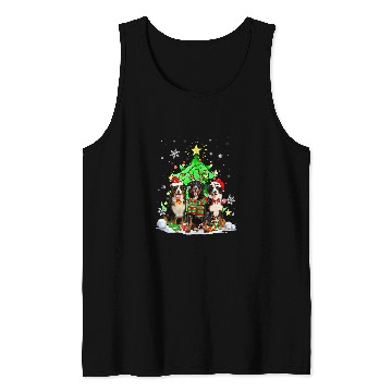 Discover Santa Bernese Mountain Dog Squad Christmas Tree Lights Tank Tops