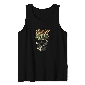 Discover Skeletons Skulls Camouflage Skull Leopard Bandana Skull Tank Tops