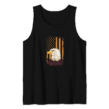 Discover Eagle Flag Orange Bald Eagle American Patriotic Tank Tops