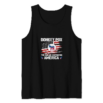 Discover Donkey Pox The Disease Destroying America USA Flag Funny Tank Tops