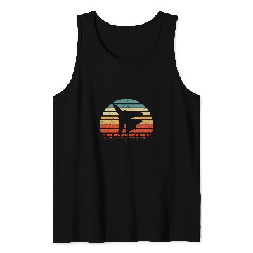 Discover Pilot Fighter Jet Retro Sunset Tank Tops