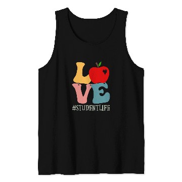Discover Student Love Apple Groovy Retro Cute Back To School Tank Tops