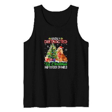 Discover Dog Cocker Spaniel Easily Distracted By Christmas Cocker Spaniel Lover Santa Tank Tops