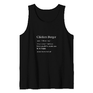 Discover Chicken Burger Funny Definition Food Lover Foodie Tank Tops