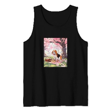 Discover Beagle Cherry Blossom Funny Dog Picnic Tank Tops