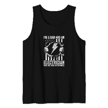 Discover Electrical Dad Powerline Electrical Fathers Day Electrician Tank Tops