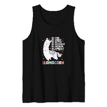 Discover Llama Unicorns Be A Llamacorn Tank Tops