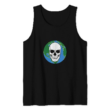 Discover Skeletons Skulls Planet Earth Background with Skull Tank Tops