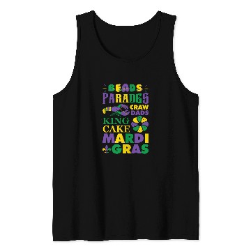 Discover Beads Parade Craw Dads King Cake Mardi Gras Party Fun Tank Tops