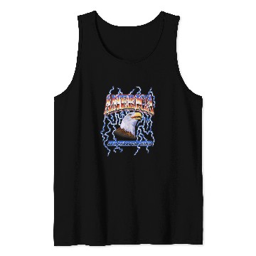 Discover American Bald Eagle Let Freedom Ring Lightning Bolt Tank Tops