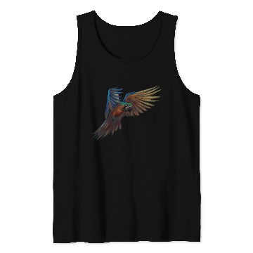 Discover Blue Yellow Macaw Flight Hand Drawn Style Tank Tops