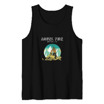 Discover Angel Fires New Mexico Retro Snowmobile and Mountains Tank Tops