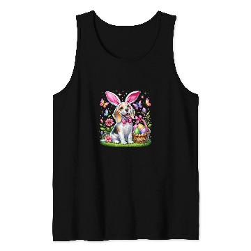 Discover Cute Bunny Beagle Dog Easter Eggs Basket Easter Day Delight Tank Tops