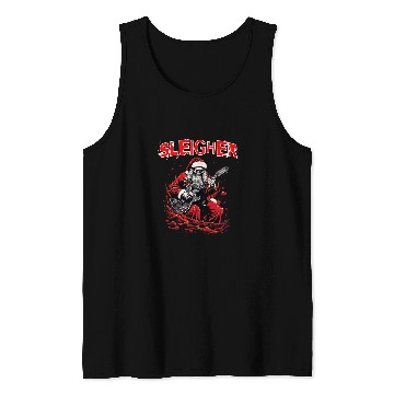 Discover Christmas Sleigher Santa Skeletons Electric Guitar Tank Tops