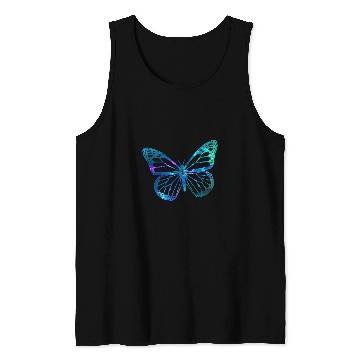 Discover Funny Violin Cyan Blue Violet teal butterfly For butterflies Lovers Tank Tops
