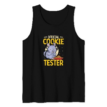 Discover Funny Official Cookie Tester Baker Chinchilla Lover Tank Tops
