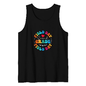 Discover Second Grade Field Day Squad Teacher PE Field Trip Tank Tops