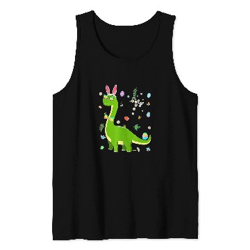 Discover Brontosaurus Bunny Ears Egg Easter Day Dinosaur Dino Kids Tank Tops