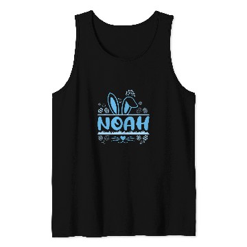 Discover Bunny Personalized Easter Egg Basket Name Kids Noah Tank Tops