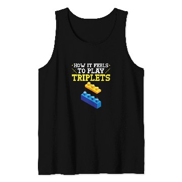 Discover Funny Drummer Brick Builder Triplets Quote Drum Technique Drumline Tank Tops