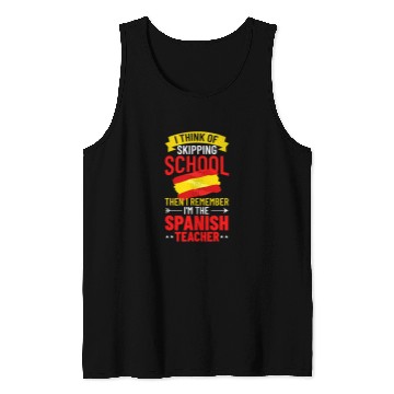 Discover Spanish Teacher Spain Flag Language Lesson Student 11 Tank Tops
