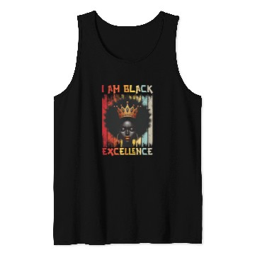 Discover I Am Black Excellence Melanin Queen African American Tank Tops