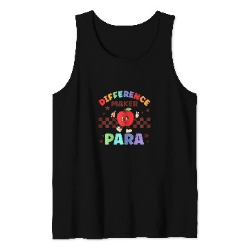Discover Difference Maker Para Paraprofessional Apple Teacher Retro Tank Tops
