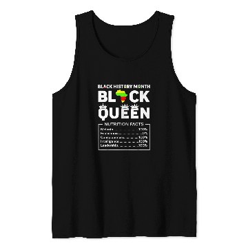 Discover Black History Month Womens Black Queen Nutritional Facts Mom Tank Tops
