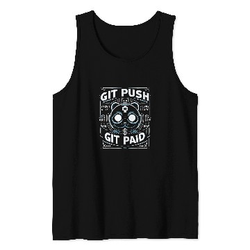 Discover Git Push Git Paid Panda Funny Graphic Tees Tank Tops