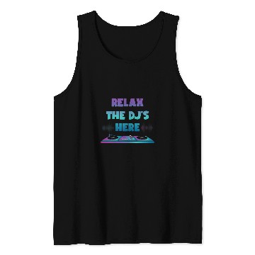 Discover DJ Vinyl Turntable Saying Techno Music Synthesizer Tank Tops