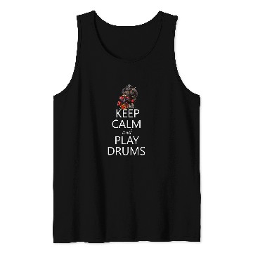 Discover Drums Drummer Keep Calm and Play Drums Gorilla Drums Tank Tops