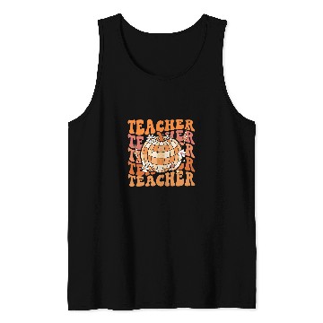 Discover Disco Ball Pumpkin Teacher Fall Thanksgiving Back To School Tank Tops