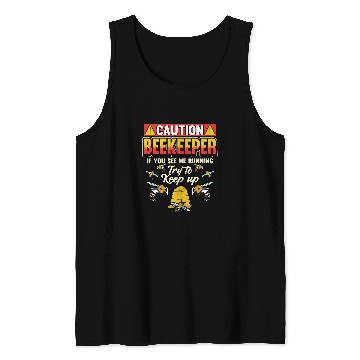 Discover Caution Beekeeper Keep Up Running Funny Gift Tank Tops