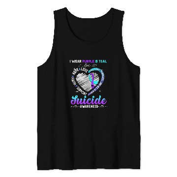 Discover I Wear Purple Teal For suicides Awareness Gifts Tank Tops