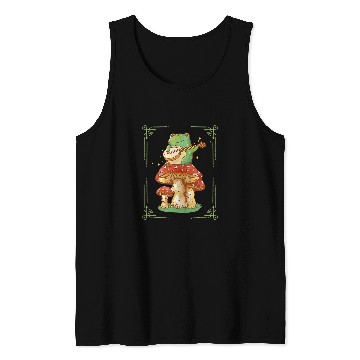 Discover Funny Banjo Frog Cottagecore Aesthetic Grunge clothes Frog Playing Tank Tops