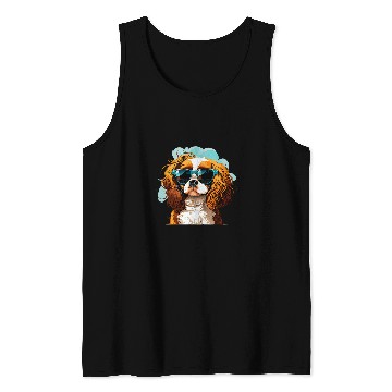 Discover Cavalier Pet Funny Cavalier King Charles Spaniel Cute Cool Sunglasses 3 Tank Tops