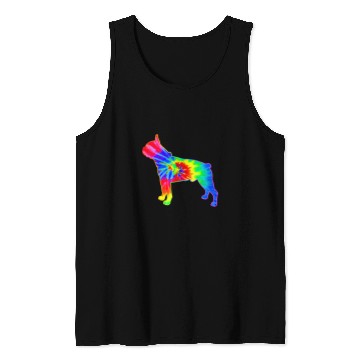 Discover Boston Terrier Pet Tie Dye Rainbow Tank Tops
