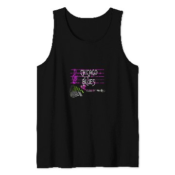 Discover Funny Guitar Chicago Style Blues Guitarist Tank Tops