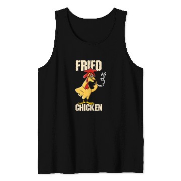 Discover Funny Drummer Fried Chicken Drumstick Nuggets Wings Breadcrumbs Tank Tops