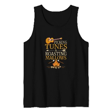 Discover Funny Guitar Picking Tunes Roasting Mallows Classic Guitar Marshmallow Tank Tops
